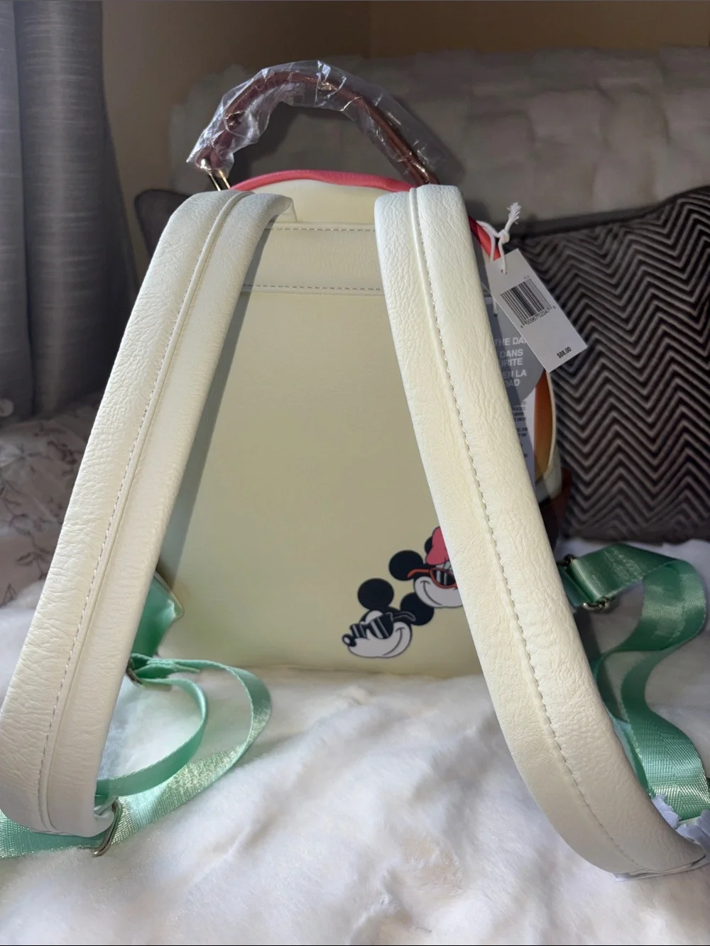 Loungefly Disney Minnie & Mickey Beach Sunset Mini Backpack. Glow in The Dark